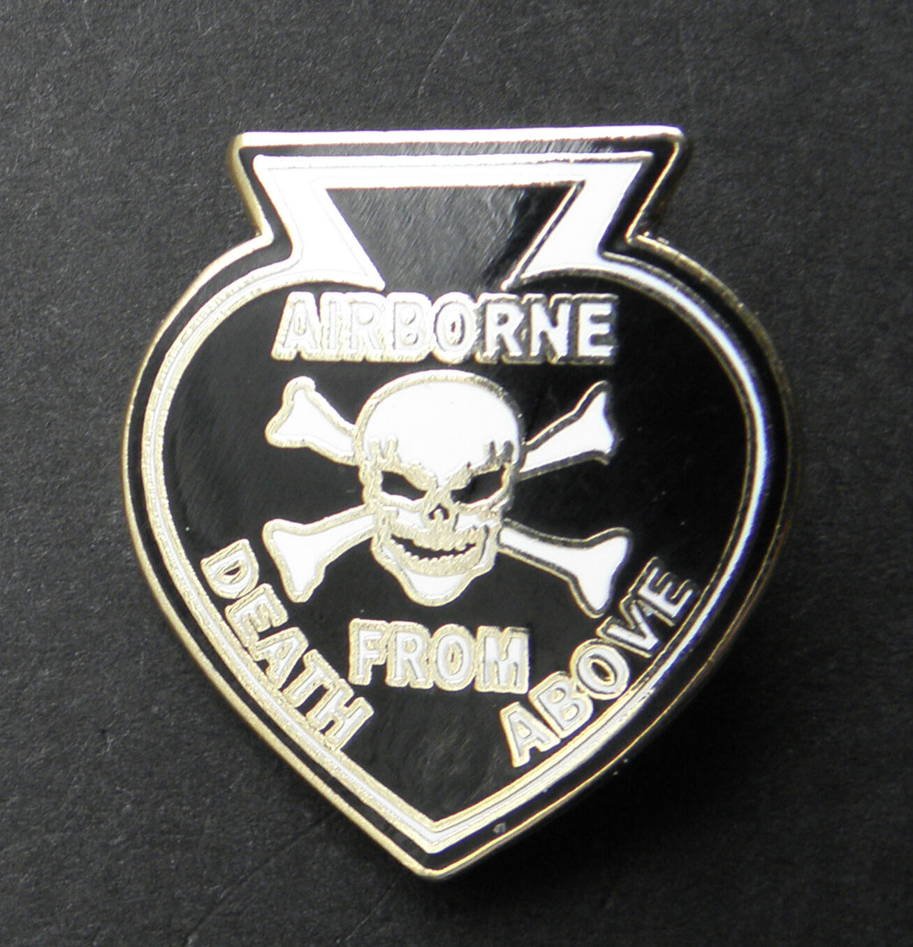 Death From Above Skull Airborne Special Forces Vietnam Lapel Hat Pin 1 inch