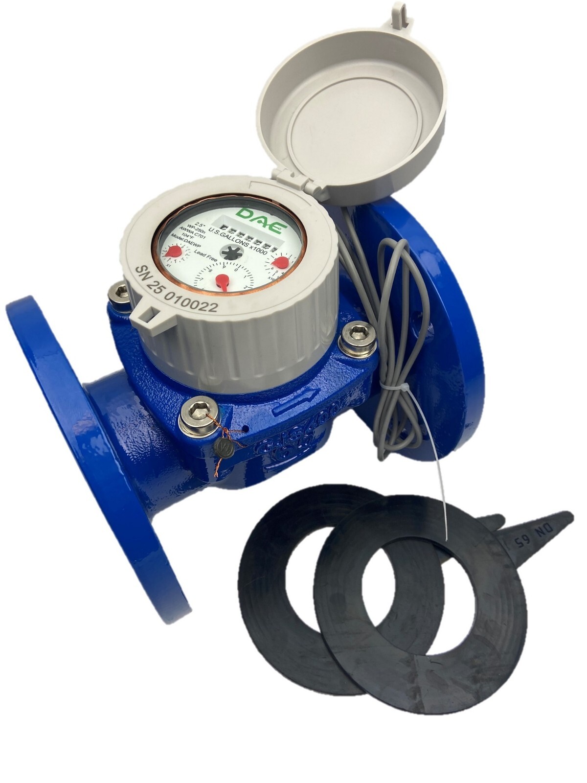 DAE WP-250nf 2.5″ NSF61 Lead Free WoltmannHelix WaterMeter,PulseOutput,CubicFeet