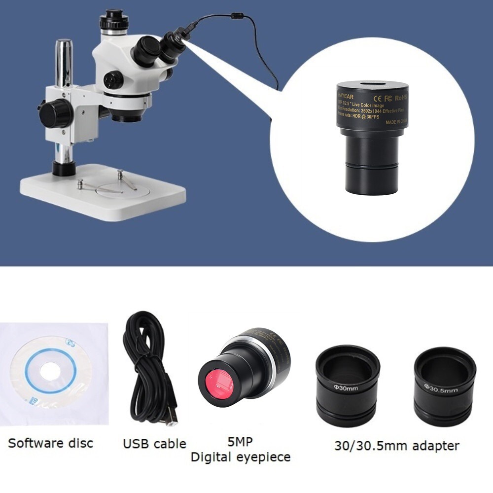 HAYEAR HY-500M 5MP Microscope Camera USB Camera for Microscope  with Adapters ot