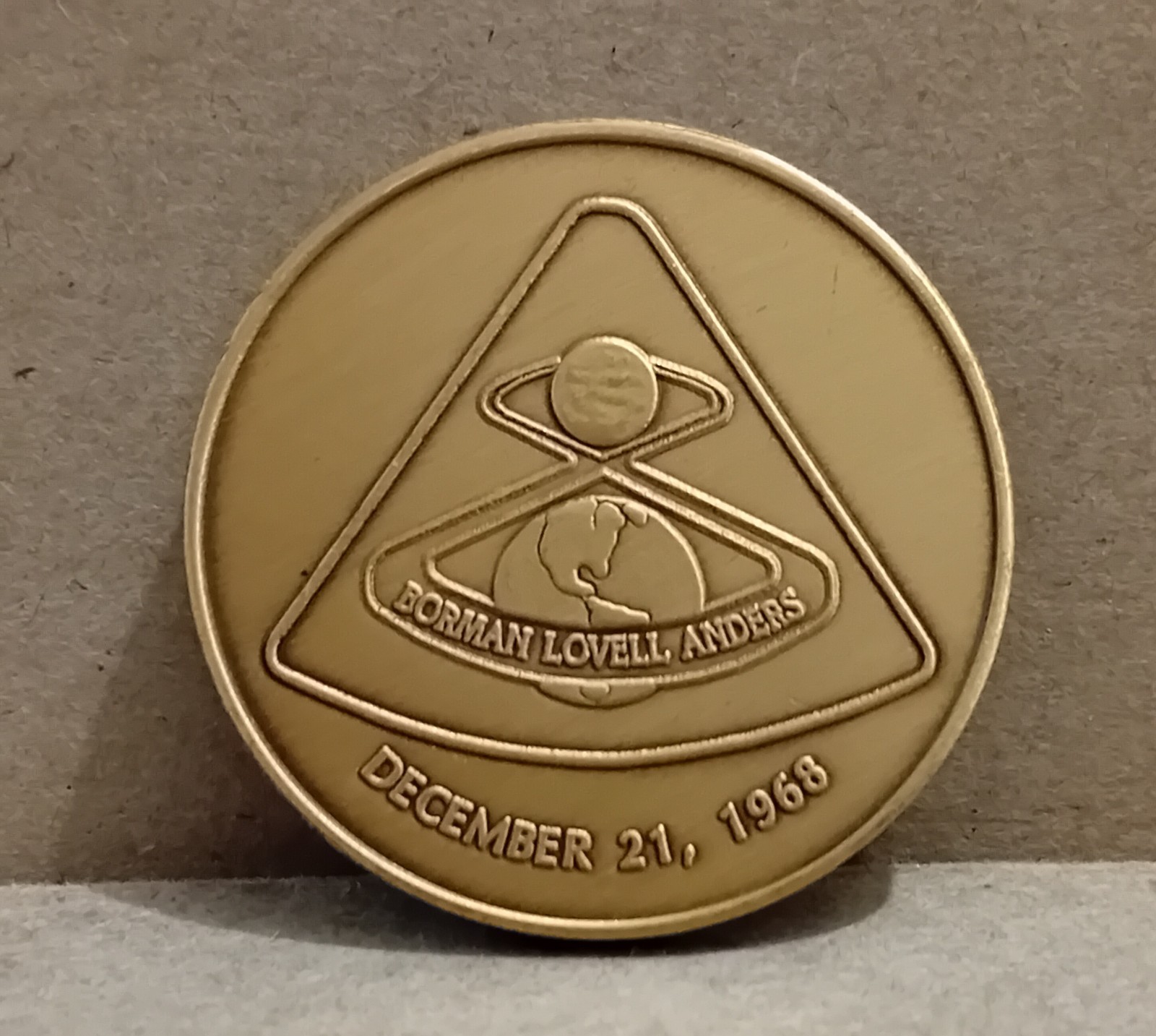 1972 USA Apollo Series Space Crew Emblems Medallion - 1968 Apollo 8