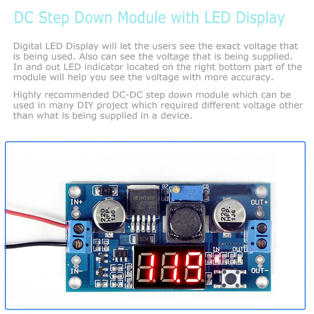 5PCS LM2596S DC-DC 3A Buck Adjustable Step-down Power Supply Converter Module