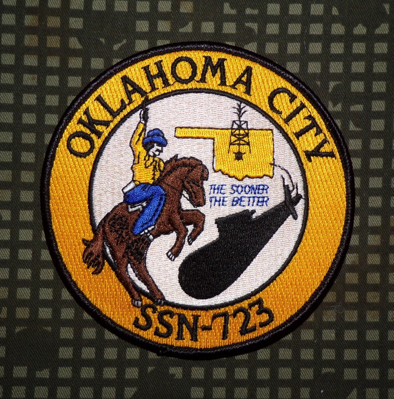 US Navy USS Oklahoma City SSN 723 Submarine Embroidered Full Color Patch
