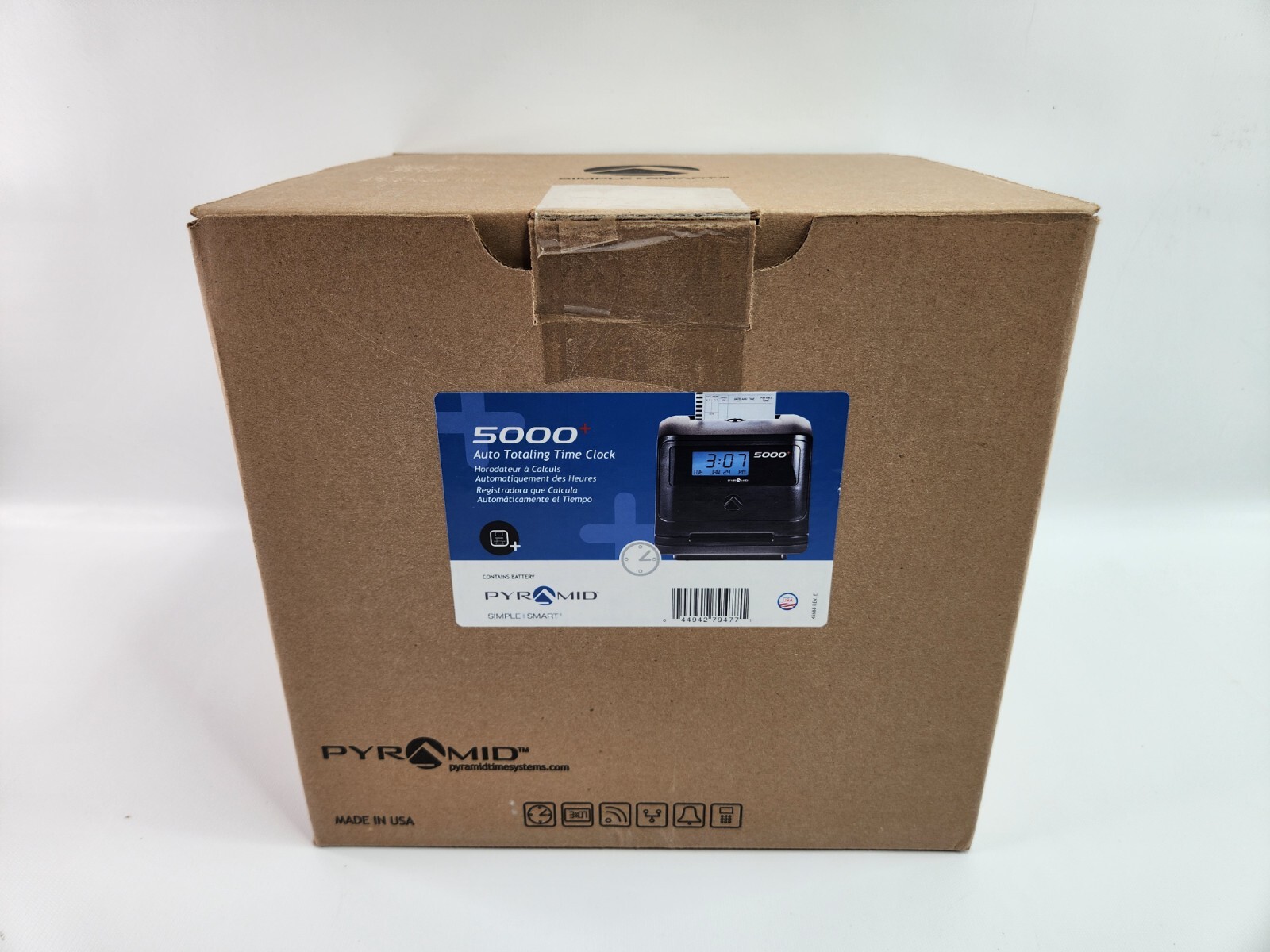 Pyramid 5000 Time Clock - 100 Employees - New Auto Totaling