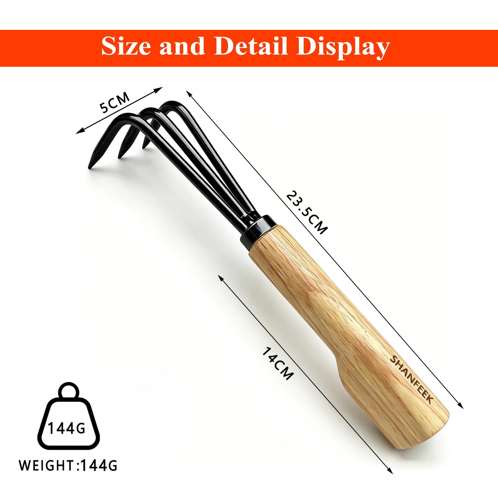 Garden Rake 3-Claw Japanese Landscape Dethatcher Thatching Beach Combing Rake...