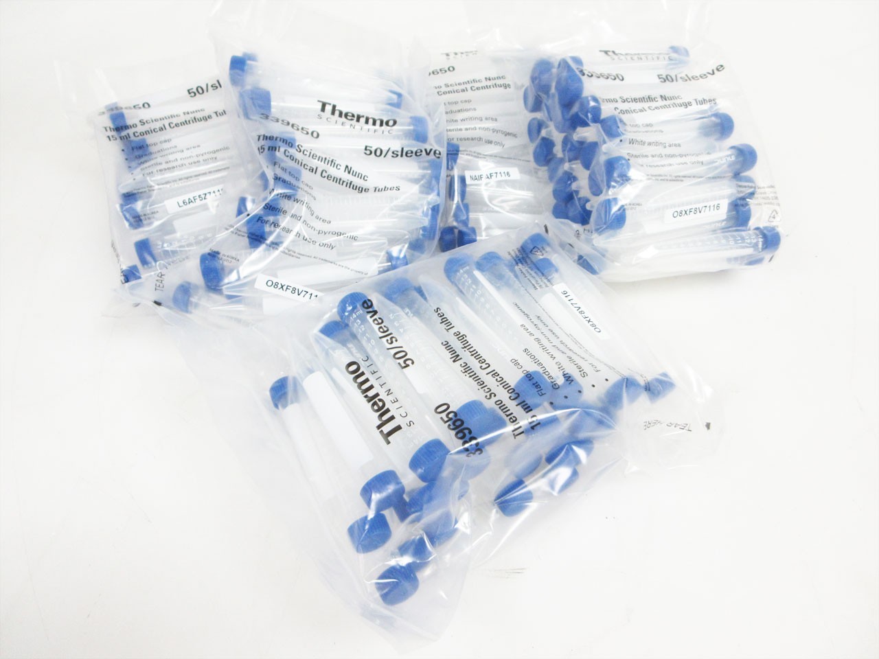 5 PACKS 50 THERMO SCIENTIFIC 339650 NUNC CONICAL STERILE CENTRIFUGE TUBE