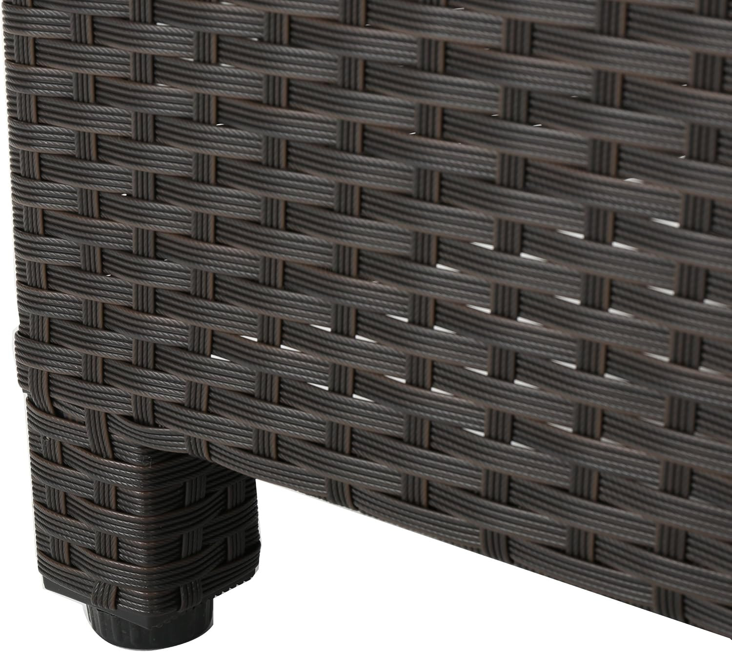 Puerta Outdoor Wicker Side Table, Dark Brown
