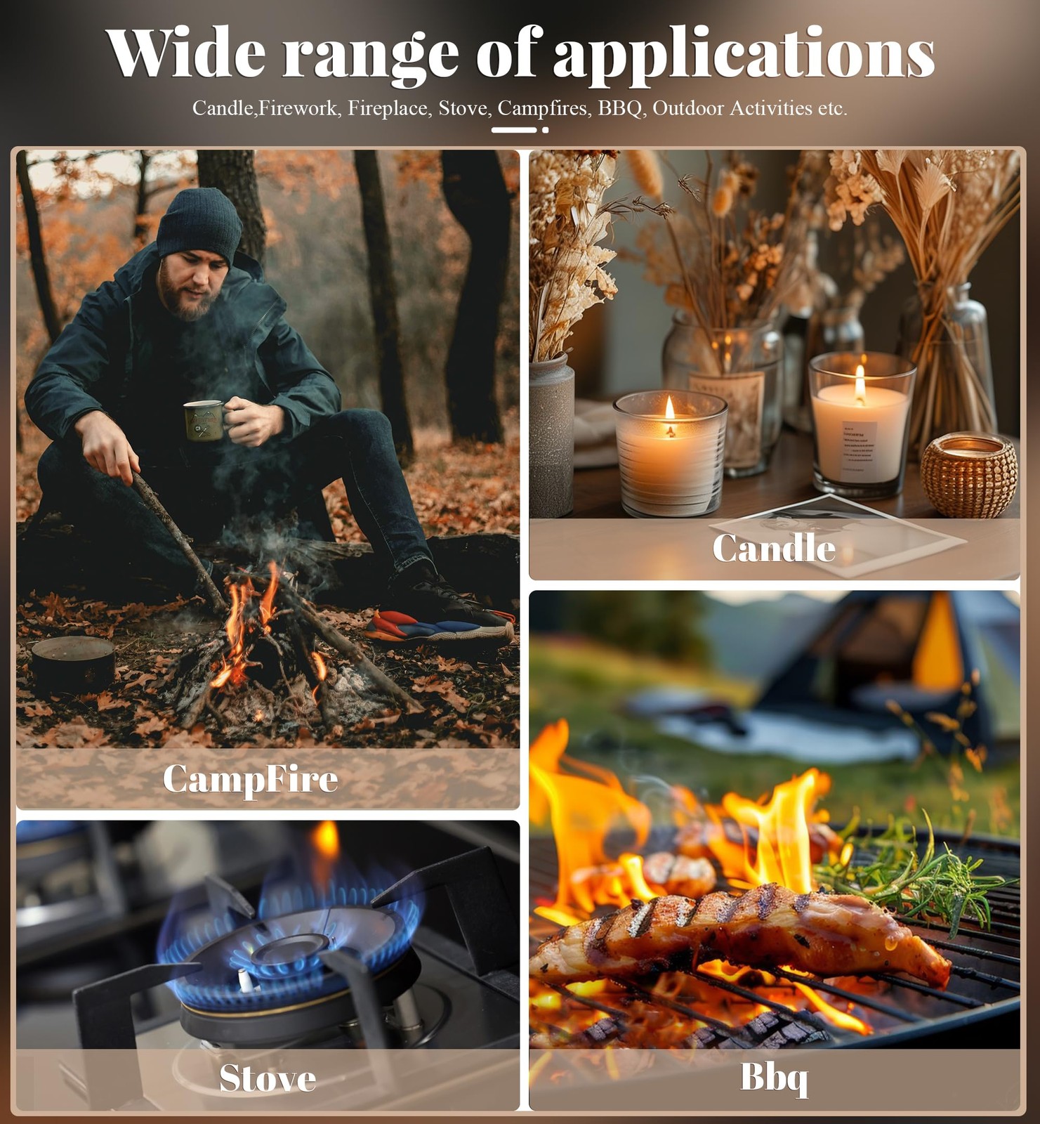 4 Pack of Torch Lighter, Windproof & Adjustable Jet Flame, with Visible Windo...