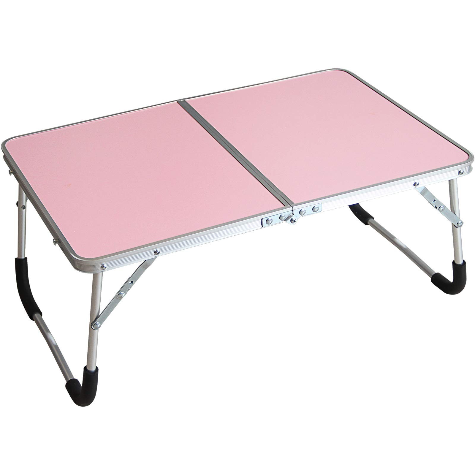 Foldable Laptop Table, Bed Desk, Breakfast Serving Bed Tray, Pink | [Portable...