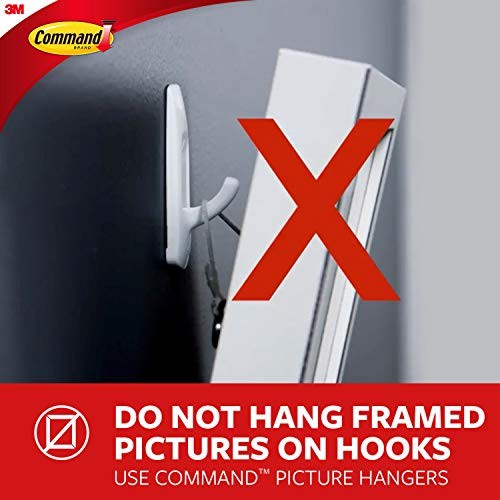 Large, White, 1-Hanger, 2-Strips, Organize Damage-Free 1 Hook Clothes Hanger