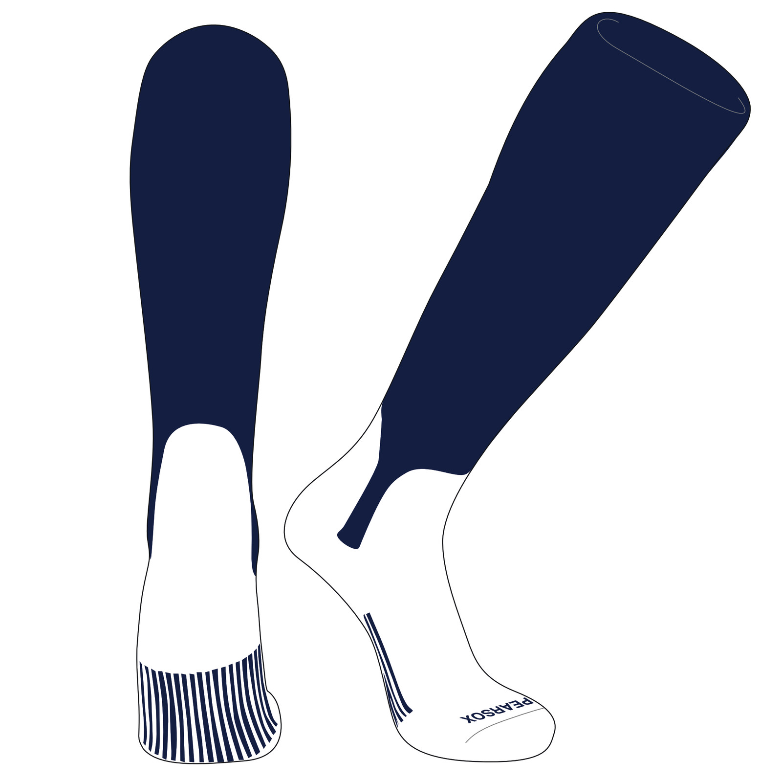 PEAR SOX OTC Baseball Softball Stirrup Socks (S, 5in) Navy, White