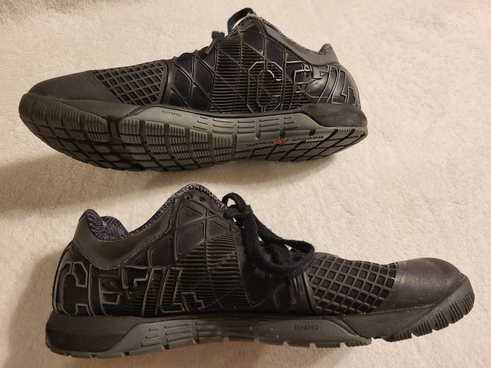 Reebok Men's CrossFit CF74 Athletic Shoes Sneakers Cross Training Black Size 7.5