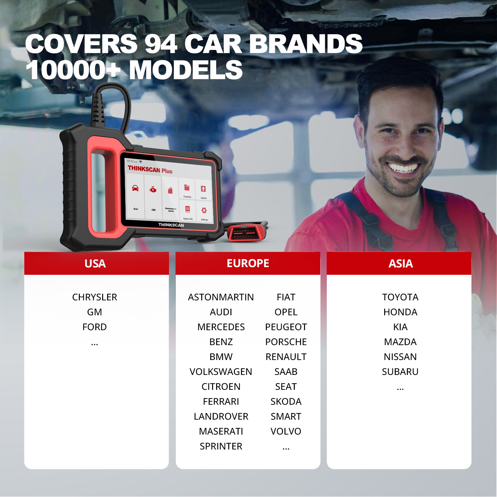 THINKSCNAPLUS S4 Car OBD2 Scanner Code Reader Engine ABS SRS TCM Diagnostic Tool
