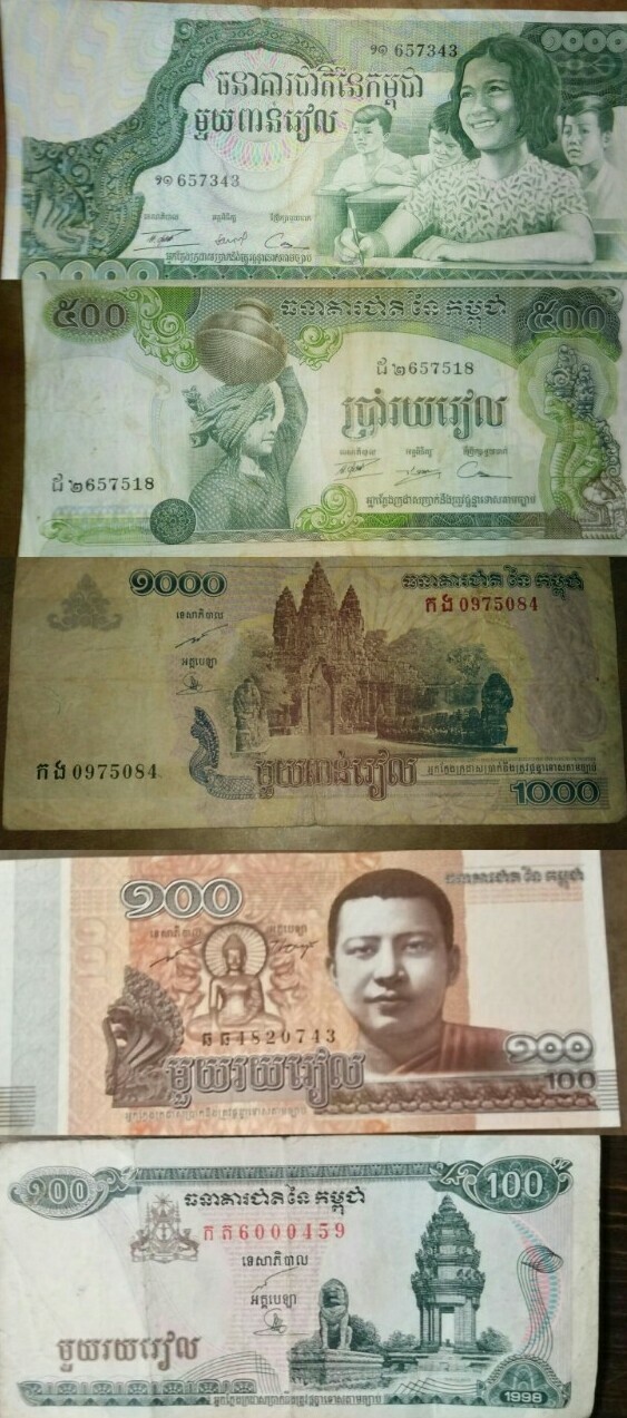 100 Riels *2 &1000 Riels &500 Riels&1000 Riels🇰🇭Cambodia Banknote Paper Money