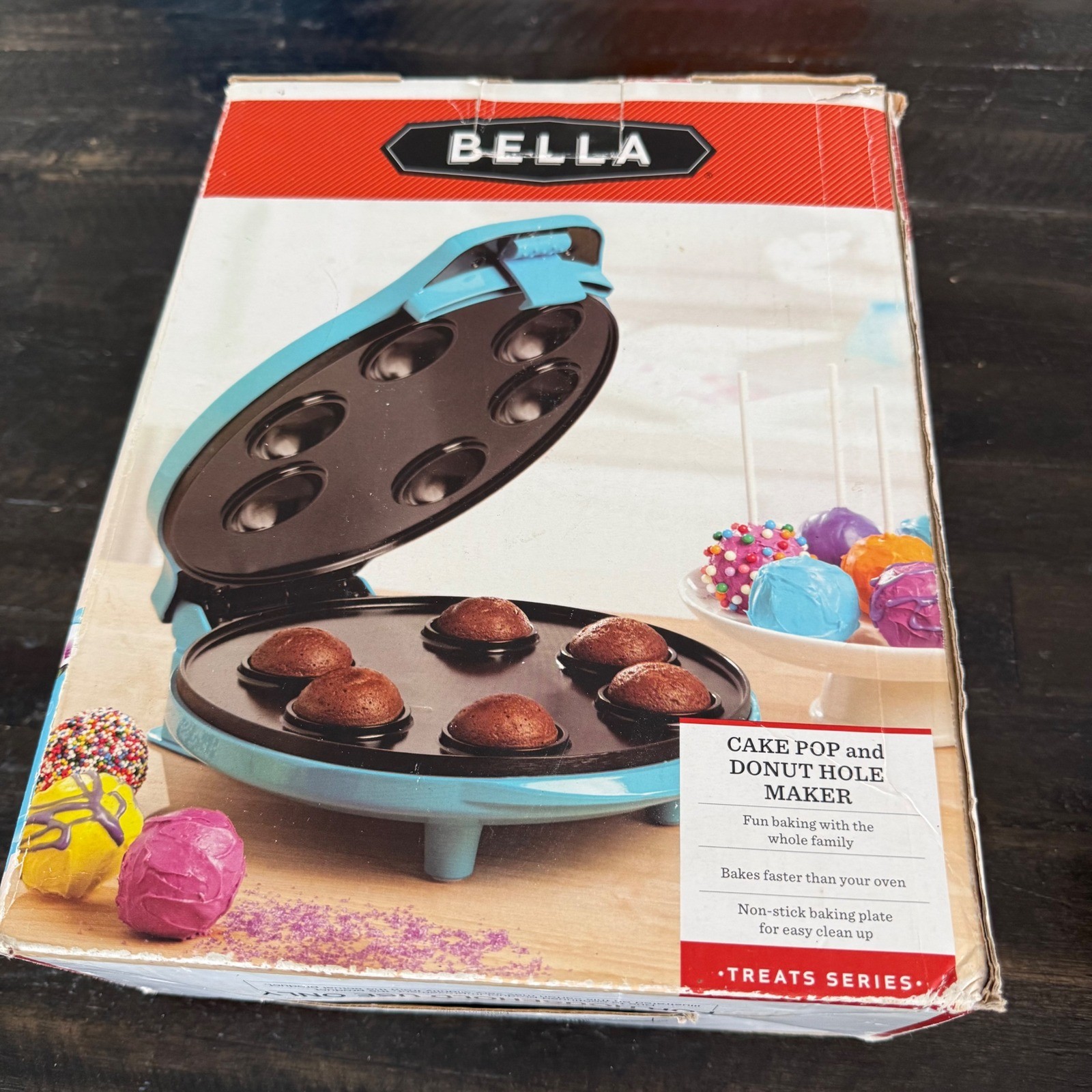 Bella Treats Series Cake Pop and Donut Hole Maker Teal Blue 6 Mold Non-Stick