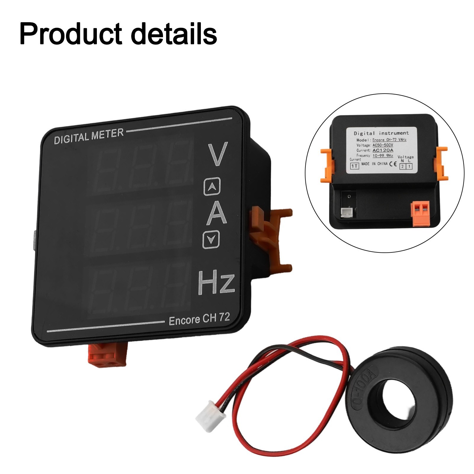 72 Type AC Volt Ampere Frequency Meter with Embedded Installation Size