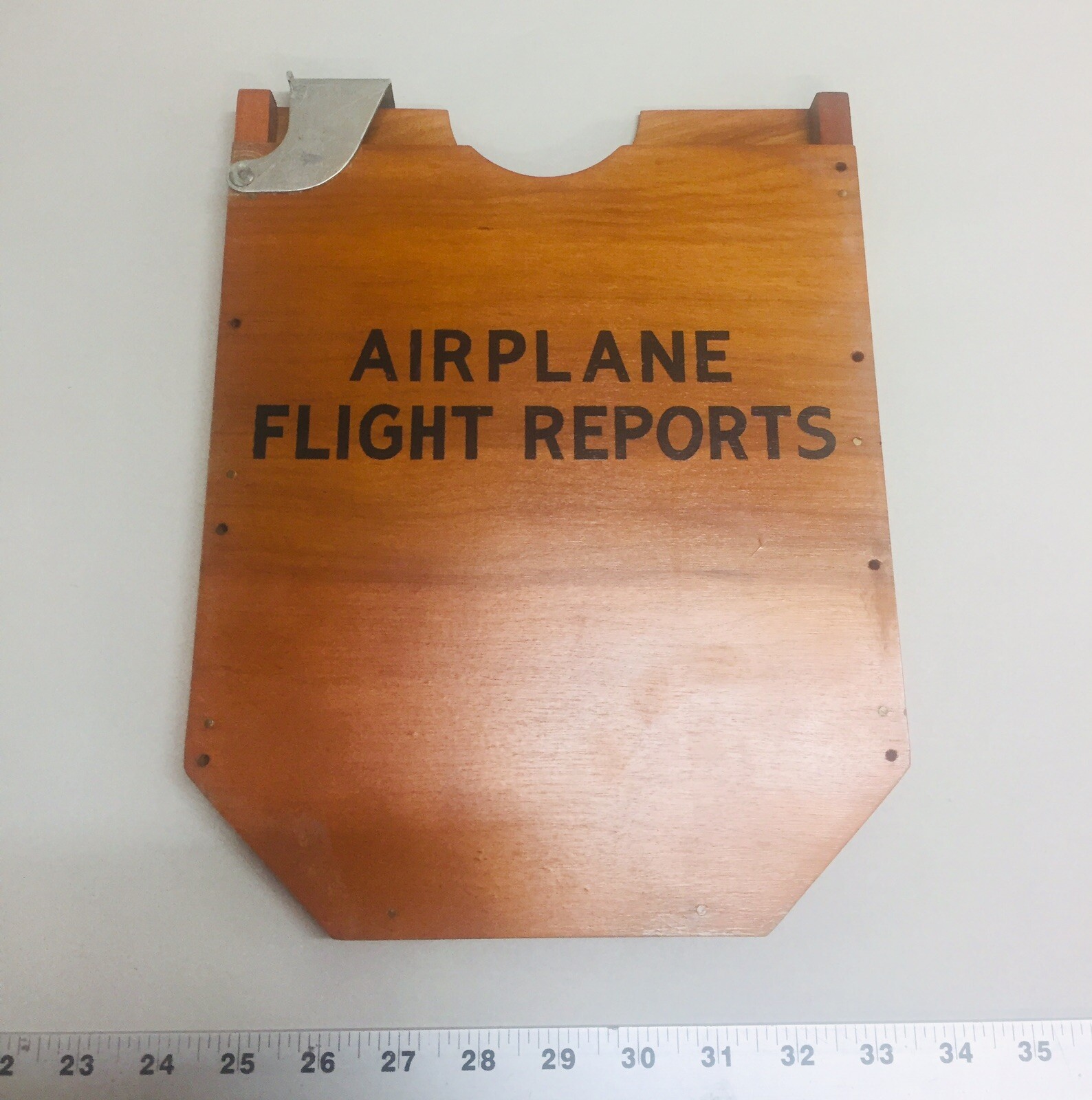 Vintage Wooden Airplane Flight Report Holder Case P/N 0161366