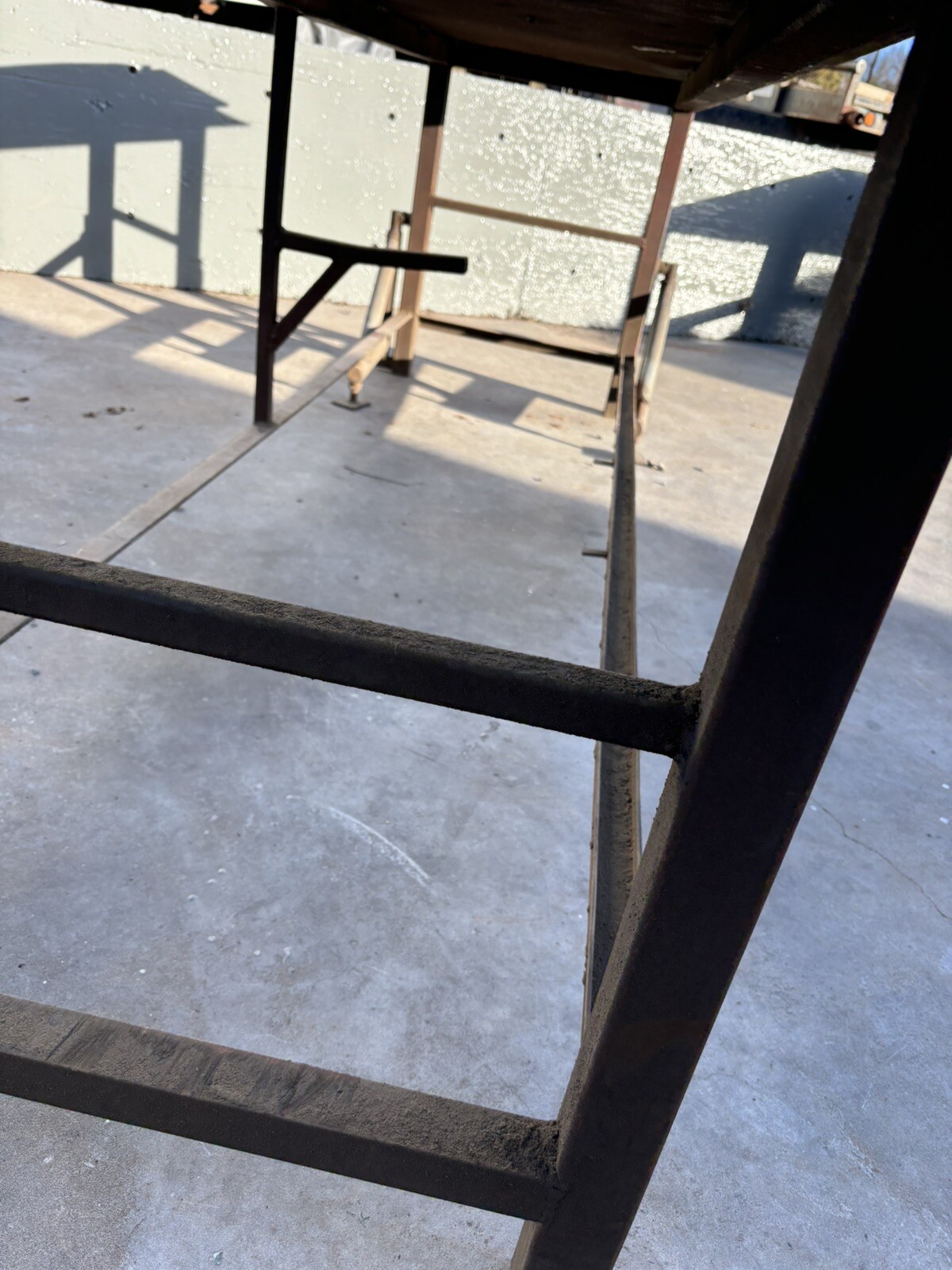 34" x 8' x 3/16" Thick Top Welding Fabrication Layout Table with Vise