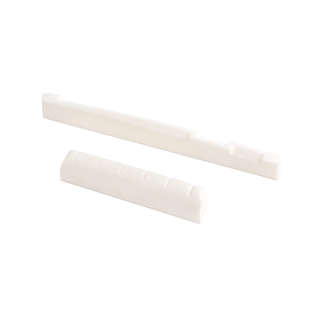 Acoustic Guitar Nut Saddle 6 String Bone Pre Slotted 43mm Nut 73mm Saddle White