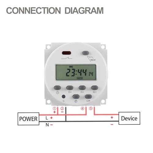 Time Switch Relay,Digital LCD Programmable,110V AC Input,200-250V 16A Timer