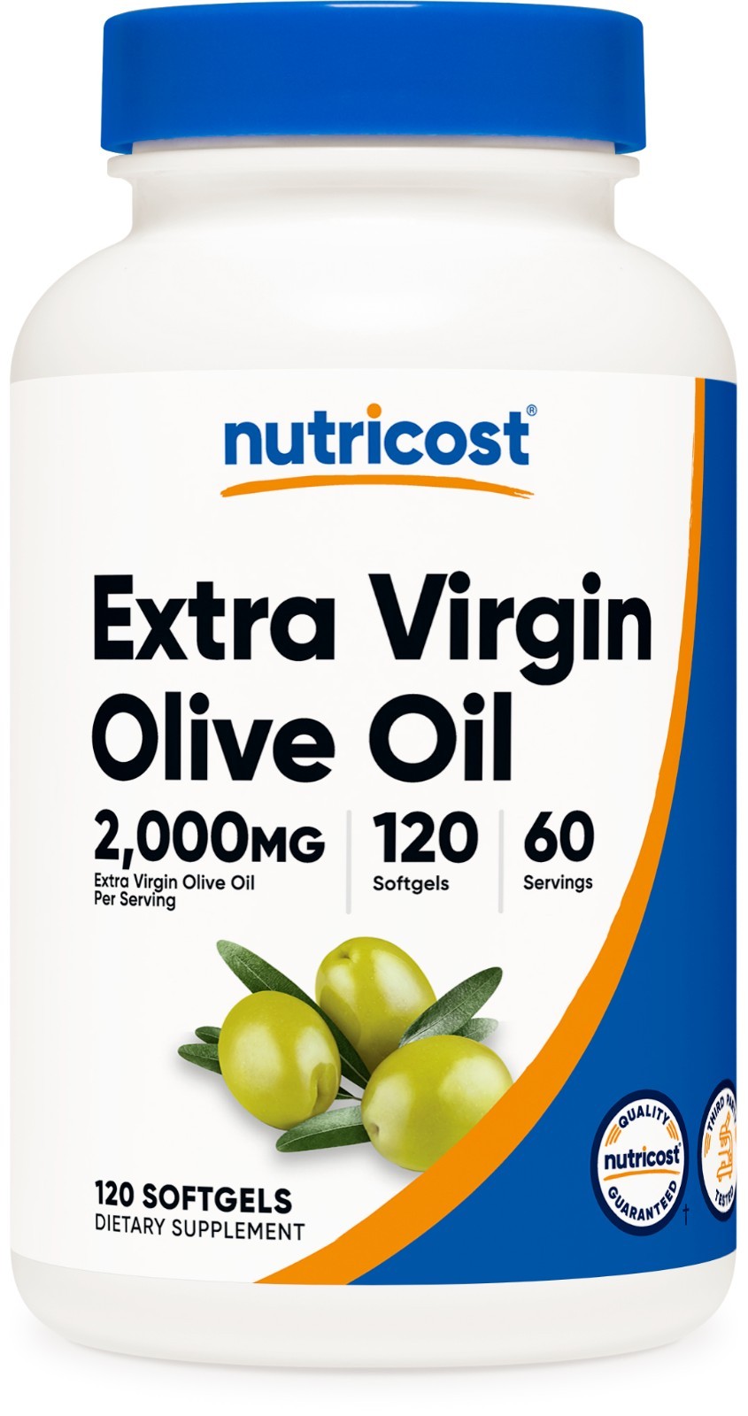 Nutricost Extra Virgin Olive Oil Supplement (2,000mg) 120 Softgels - Gluten-Free