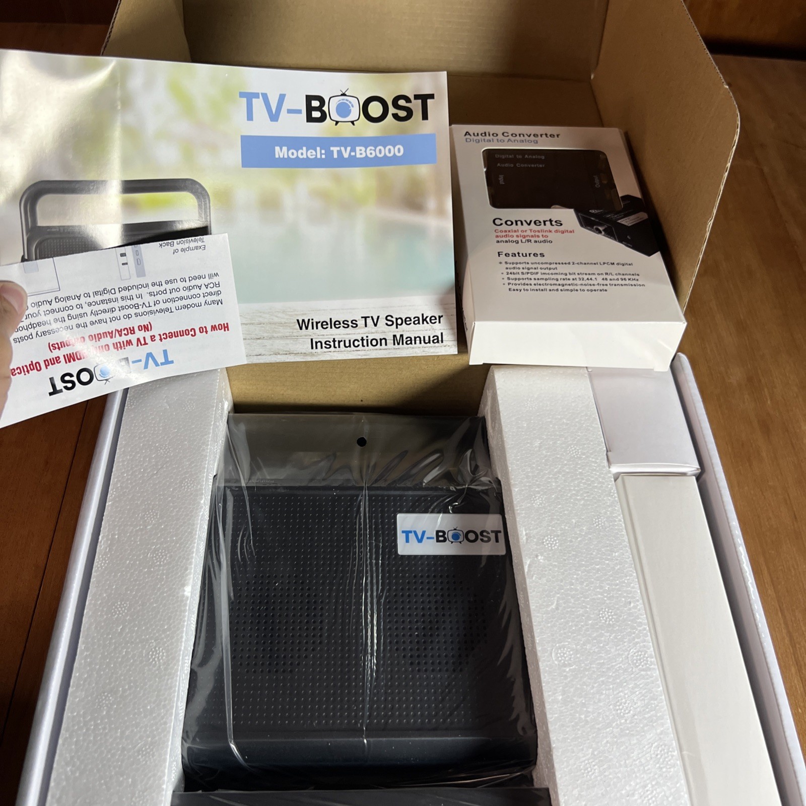 Tv Boost Wireless TV Speaker Transmitter & Receiver Comfort Hearing System, New
