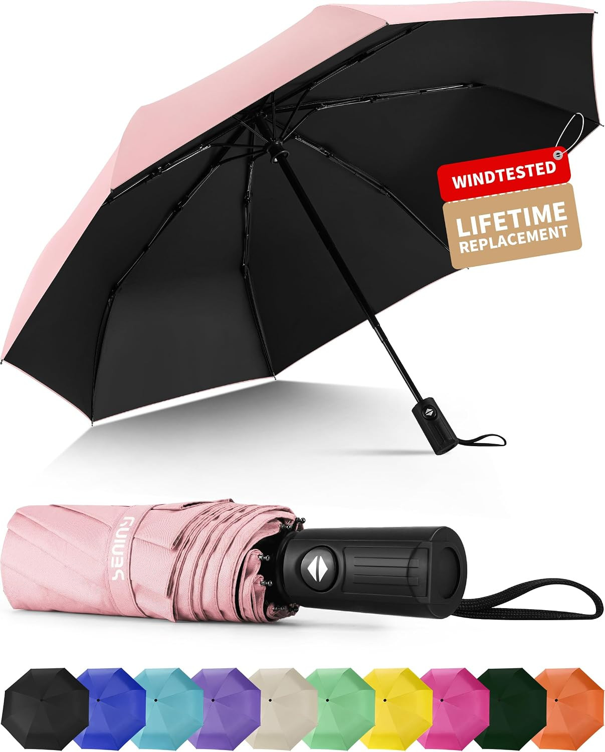 Sombrilla Plegable Y Portatil Para Lluvia Con Proteccion UV Y Apertura Auto