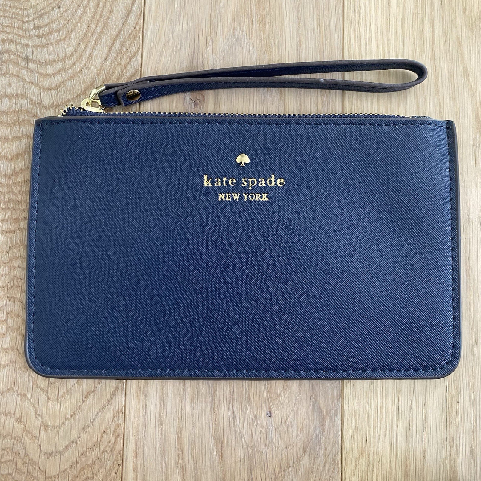 Kate Spade Wristlet Navy Blue Saffiano Leather