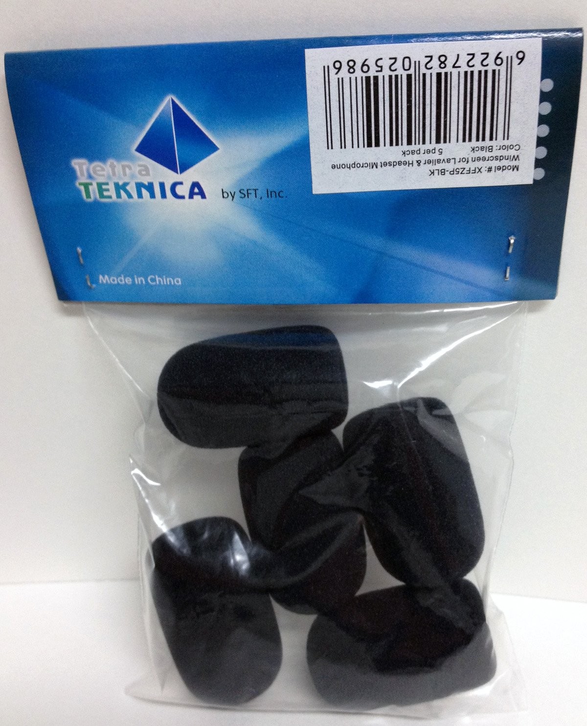 XFFZ5P-BLK Lapel & Headset Microphone Windscreen, Color Black, 5-Pack