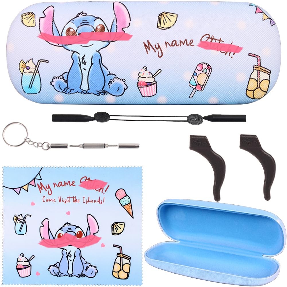 ADBGV Cute Kitty Hard Shell Eyeglasses Cases Cartoon Protective Case with Gla...