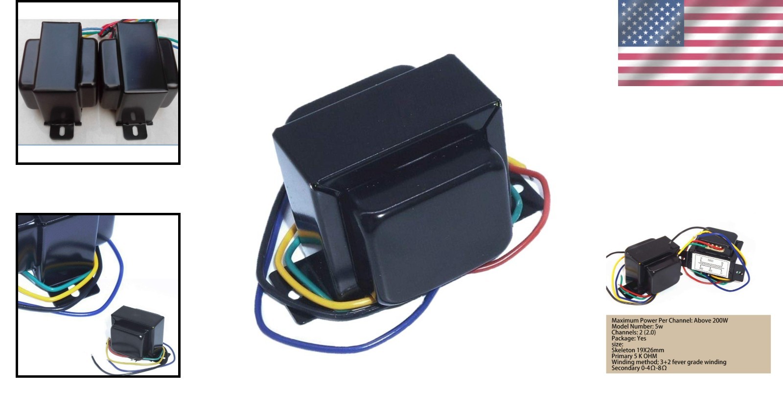 5K 5W Single-Ended Output Transformer with Mounting Holes
