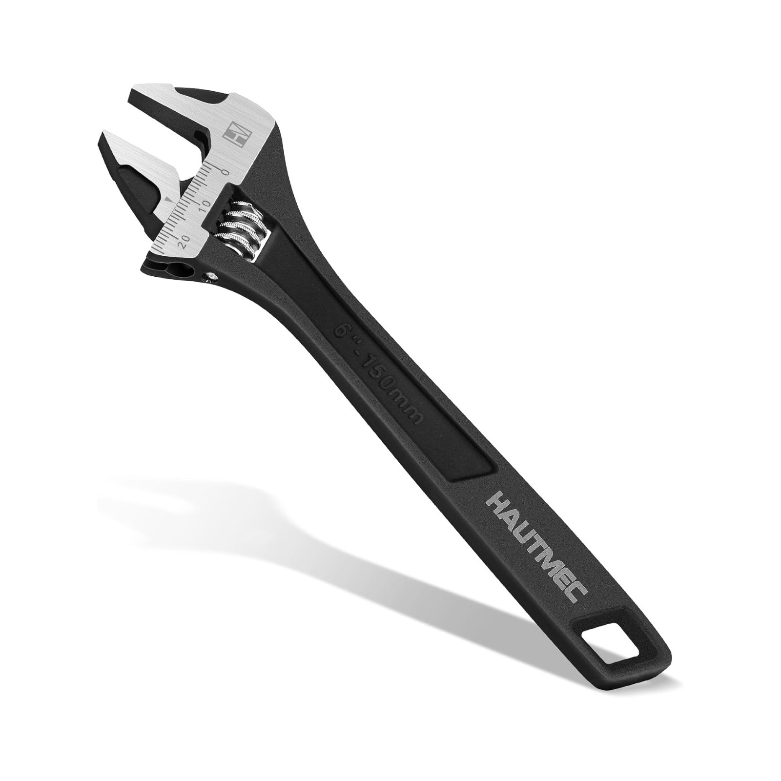 6 Inch Adjustable Wrench Extra Wide Jaw CR-V Steel Metric SAE Tool