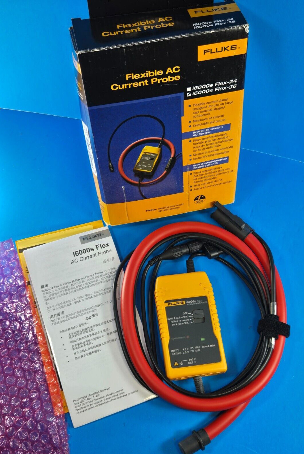 Fluke i6000s Flex-36 Flexible AC Current Probe , New