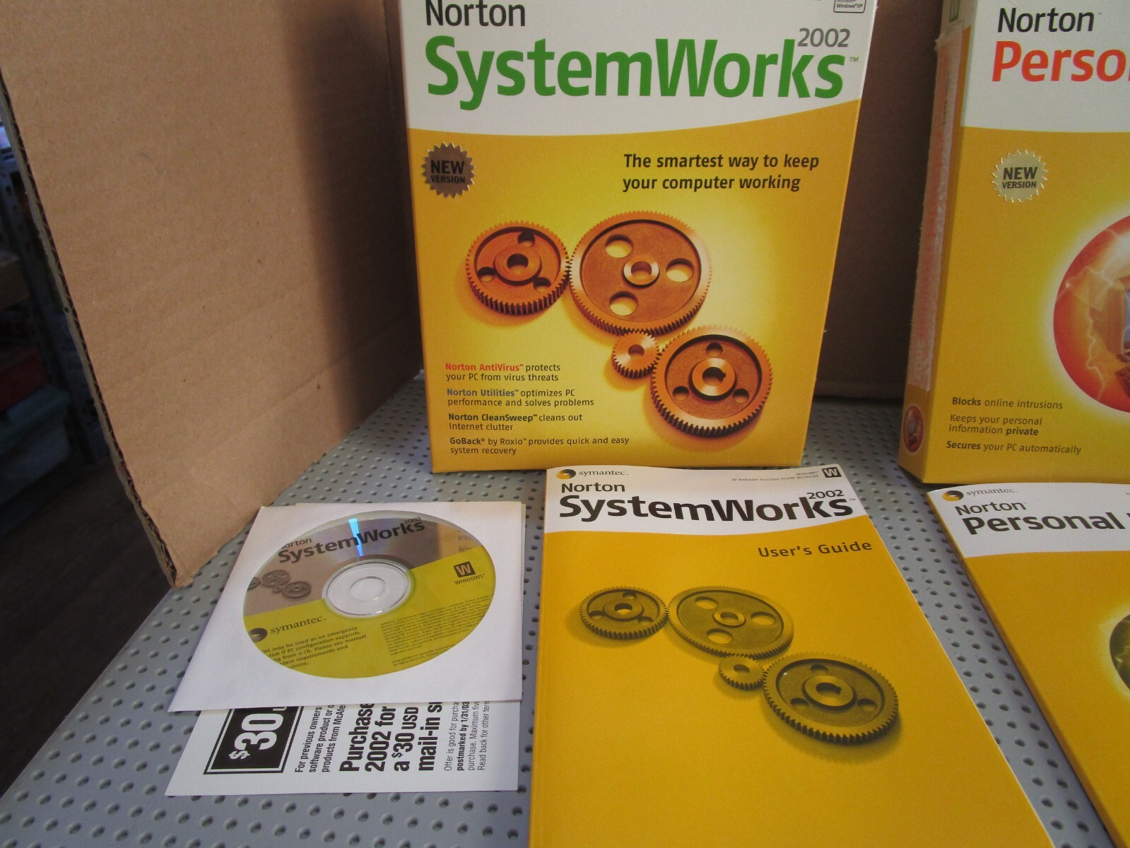 NORTON SYSTEM WORKS 2002 & NORTON PERSONAL FIREWALL 2002-FOR WINDOWS--CD ROM--EC