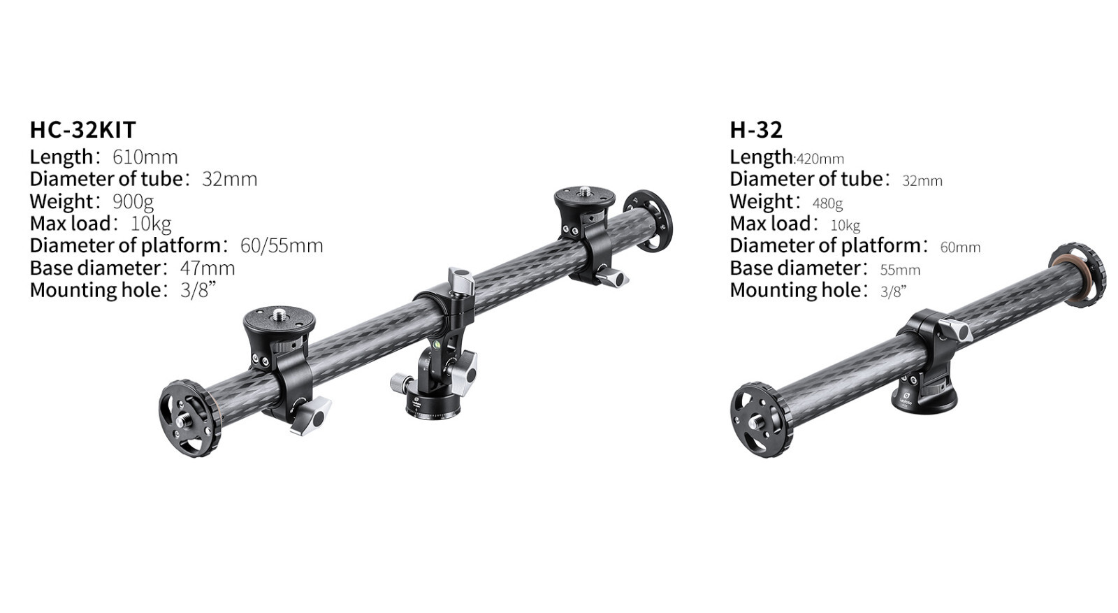 [US Dealer] Leofoto HC-32 Kit + H-32 CF Horizontal Pano Center Column+Arm Combo
