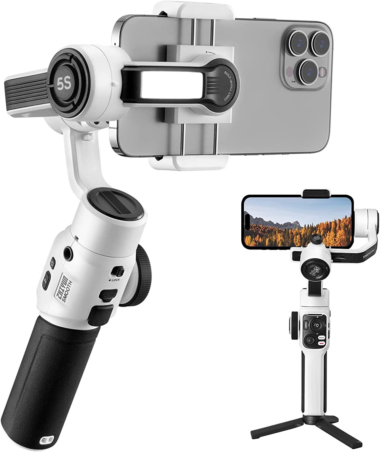 Zhiyun Smooth 5S 3-Axis Gimbal Stabilizer for Smartphone iPhone 14 13 12 Pro Max
