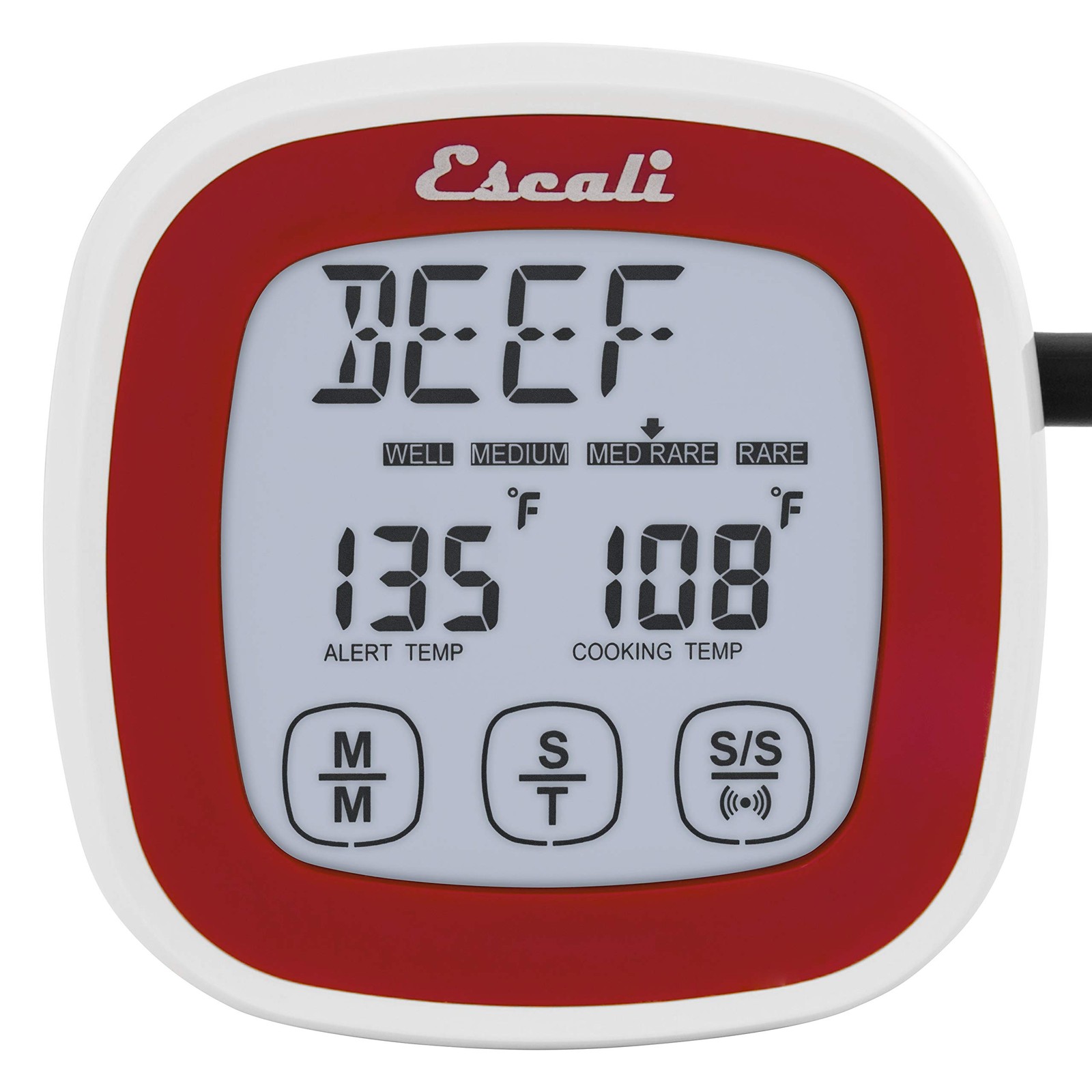 DHR1R Digital Touchscreen Thermometer with Stainless Steel Probe and Timer,...