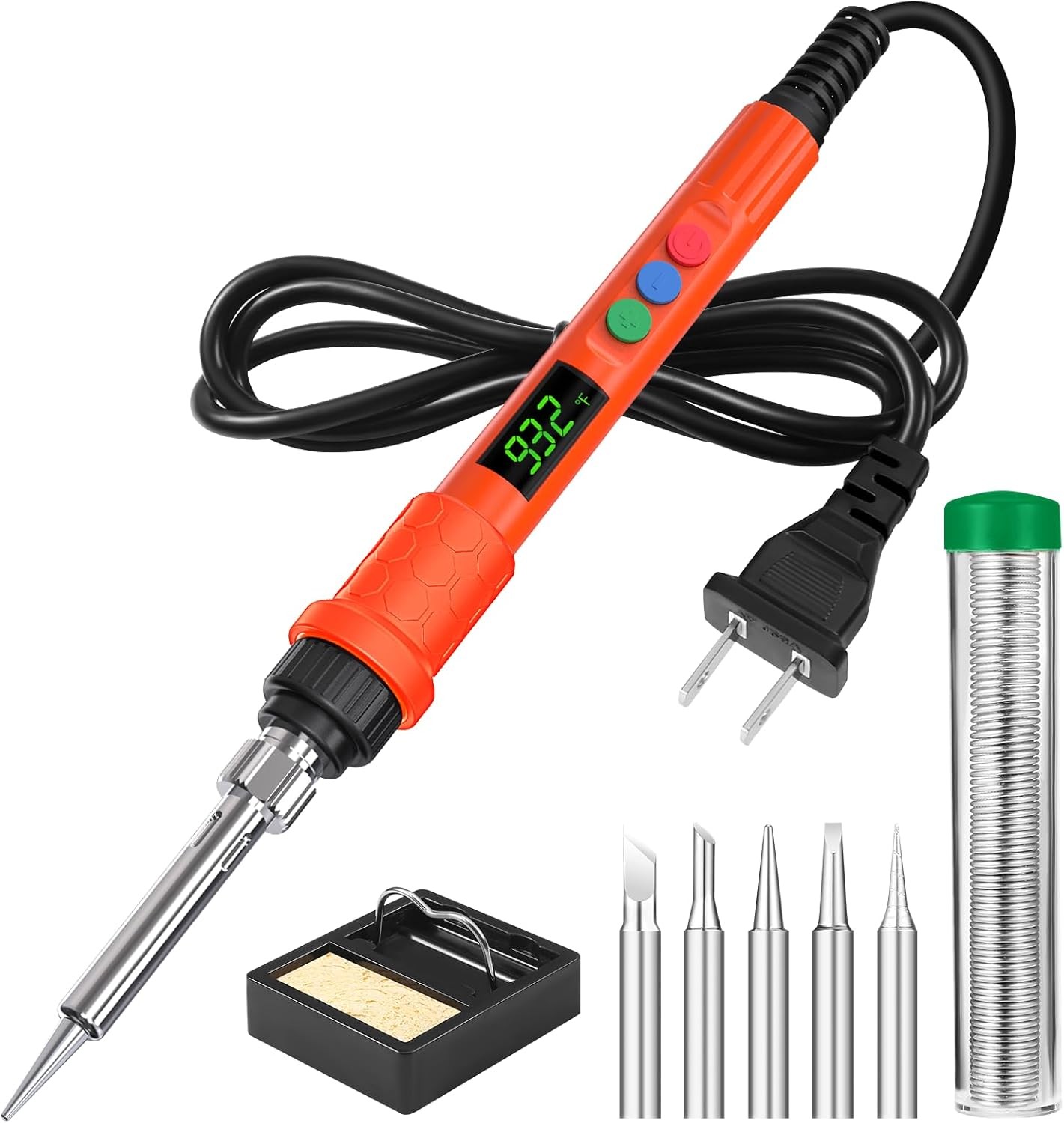Soldering Iron 120W Digital Smart Temperature Control Kit Auto Sleep 5 Tips Elec