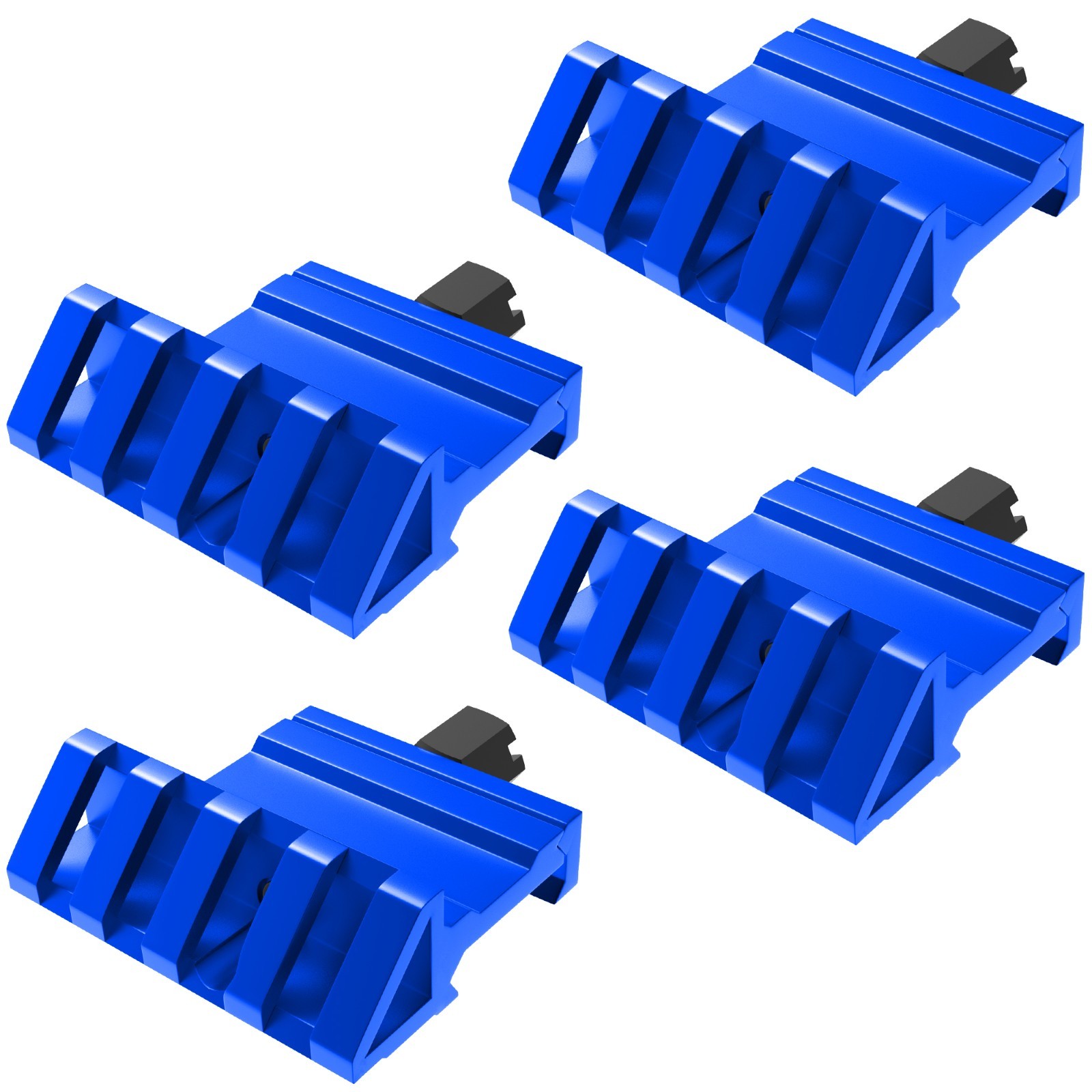 45 Degree Blue Offset Picatinny /Weaver Rail Mount 4 Slots for Optic Sight 4pc