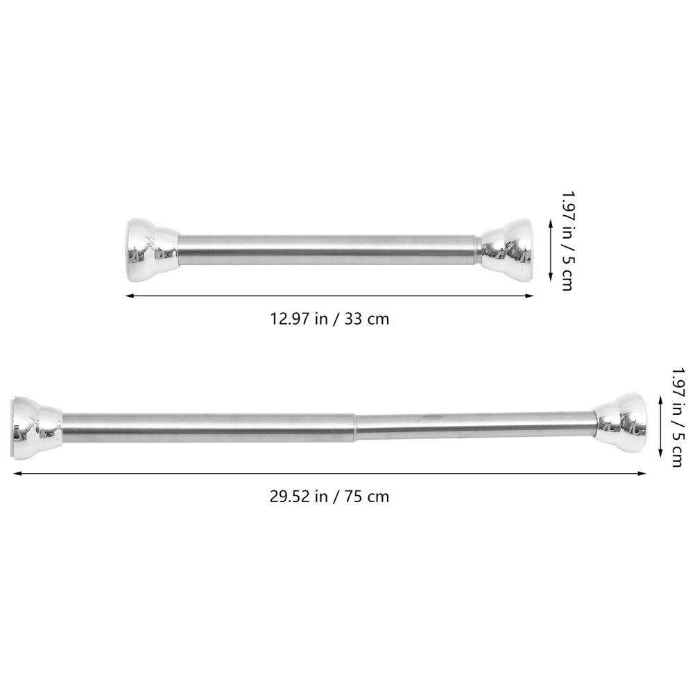 Multipurpose Adjustable Curtain Rod Stainless Steel Window Security Bar Silver