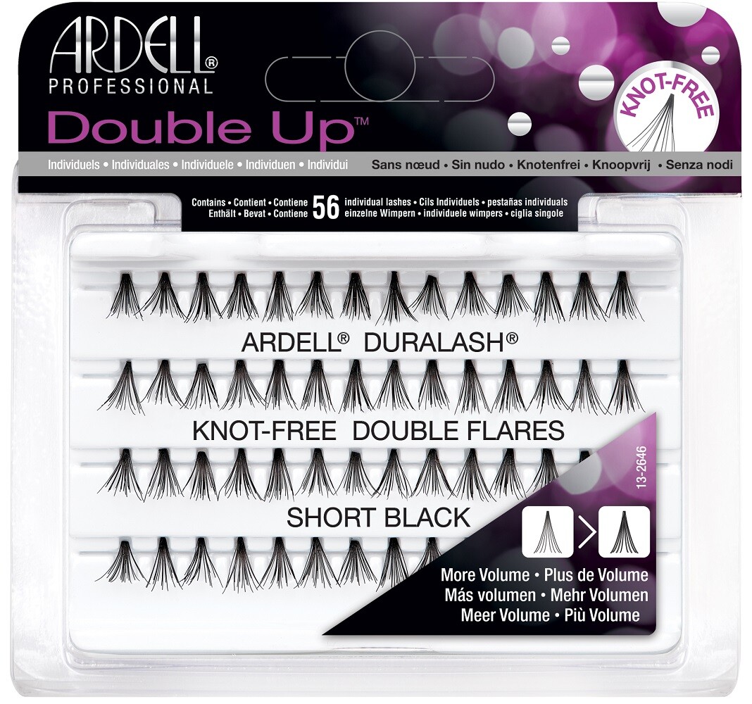 Ardell Eyelash Double Up DuraLash Knot-Free Short Black #61484 (8 Pack)
