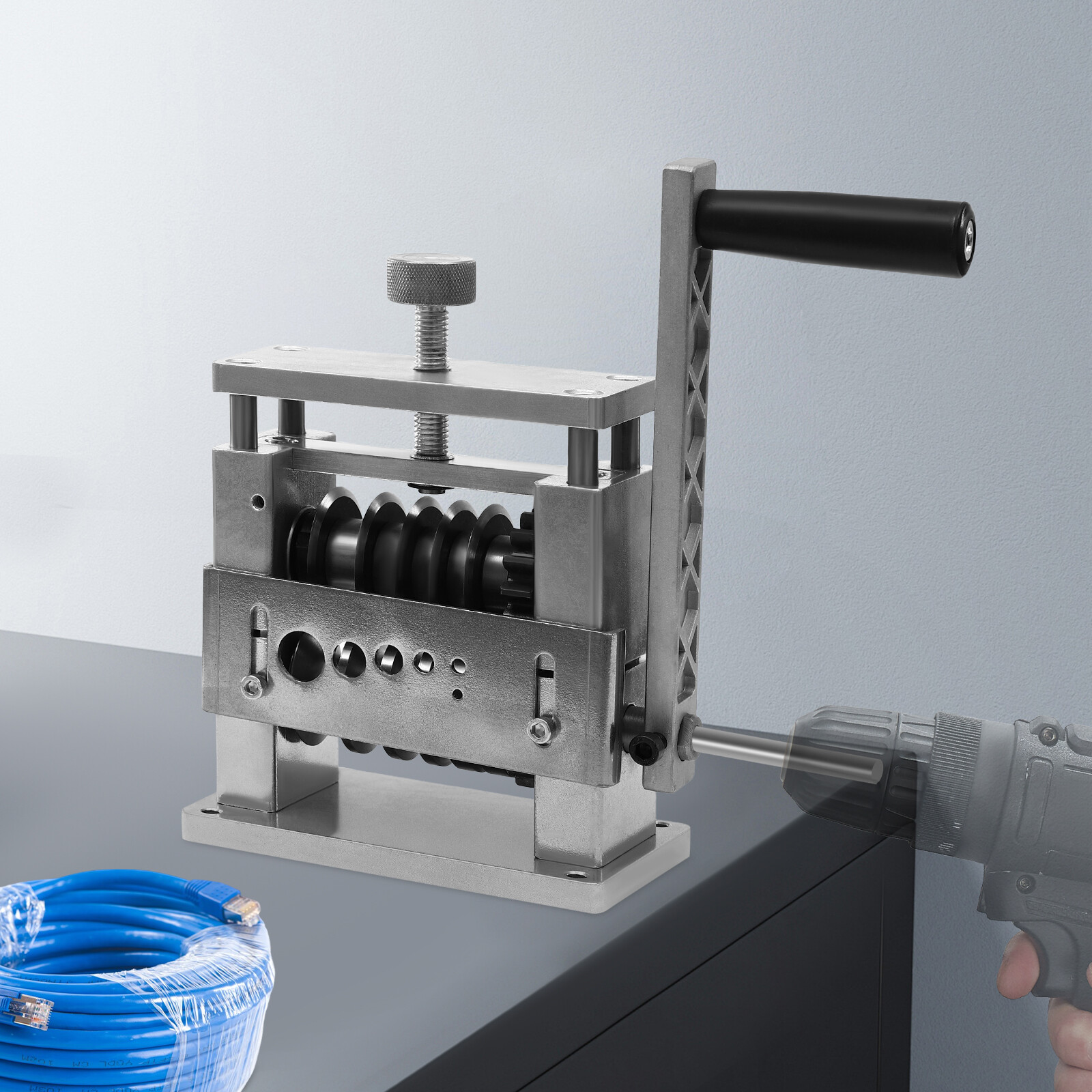 6 Holes Manual Cable Wire Stripping Machine Manual Wire Stripping Tool Silver！