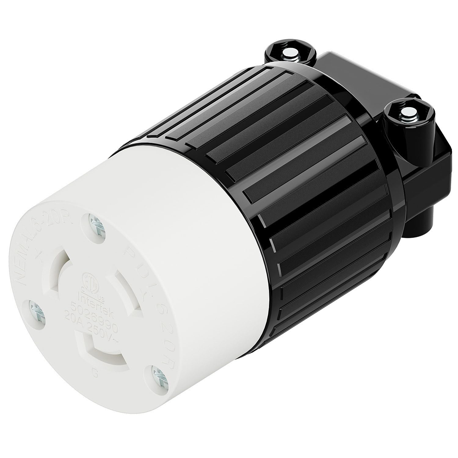 NEMA L6-20R Twist Lock Female Receptacle, ETL Listed 20A 250V Rewireable Cord...
