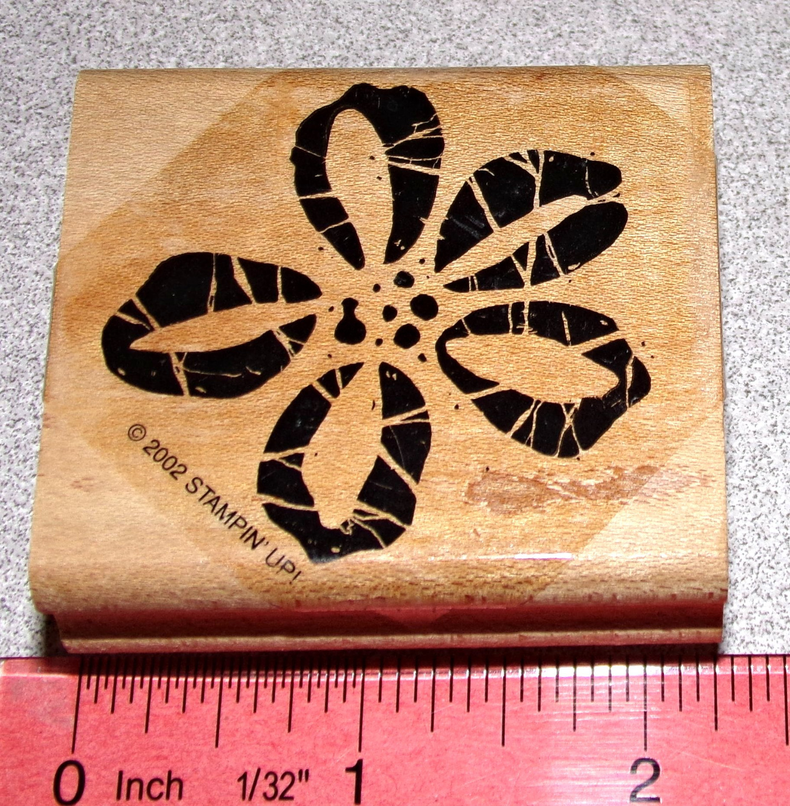 Flower Stamp Single Blossom Looks Cracked Clean by Stampin Up Beautiful Batik