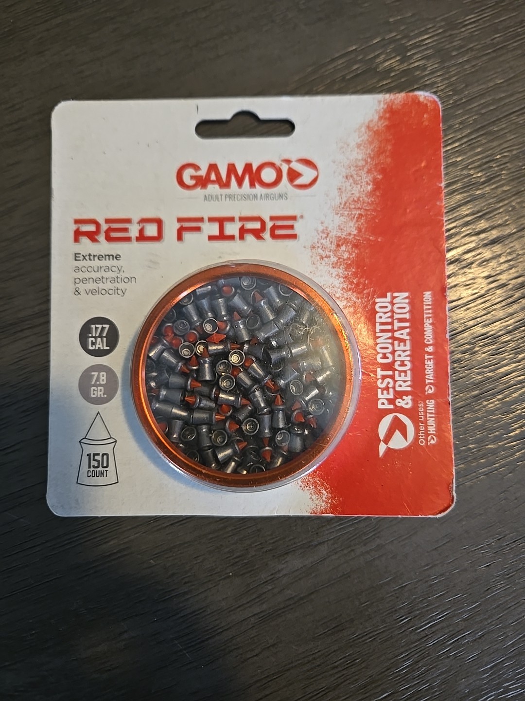 Gamo .177 Cal 7.8gr. 150ct RED FIRE Extreme Accuracy Penetration Pellets Ammo