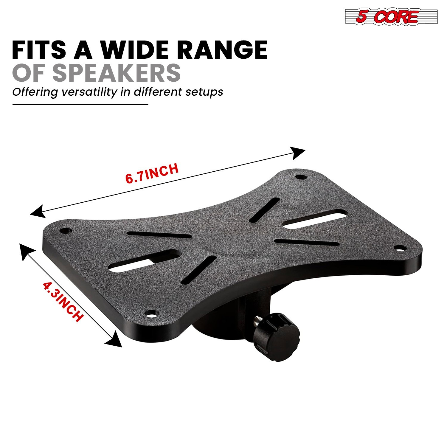 5Core Speaker Stand Pair Adjustable Tripod 54 Inch 132 lbs Capacity 35mm Mount