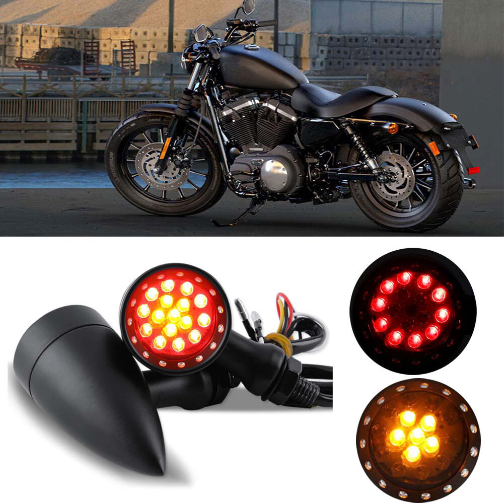 2X MIni Motorcycle Led bullet Turn Signals For Harley Davidson Softail Springer