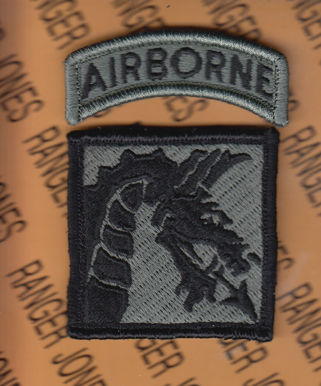 18th AIRBORNE CORPS Command COMBAT ACU w/ Hook 3.5" uniform tab patch set m/e
