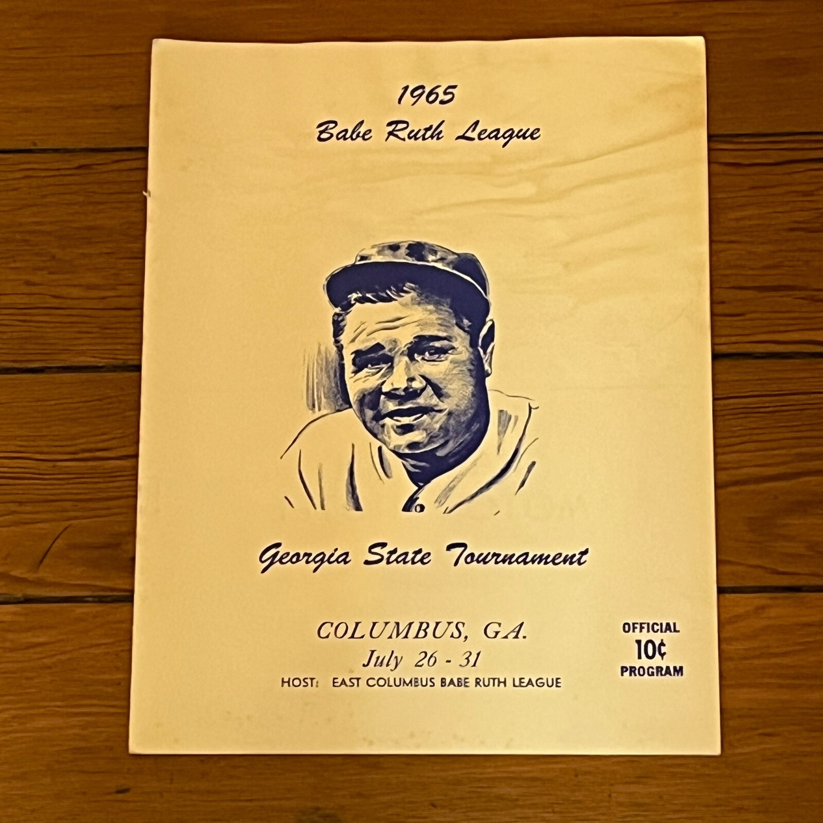 1965 Babe Ruth League Baseball Georgia State Tournament Program Columbus July