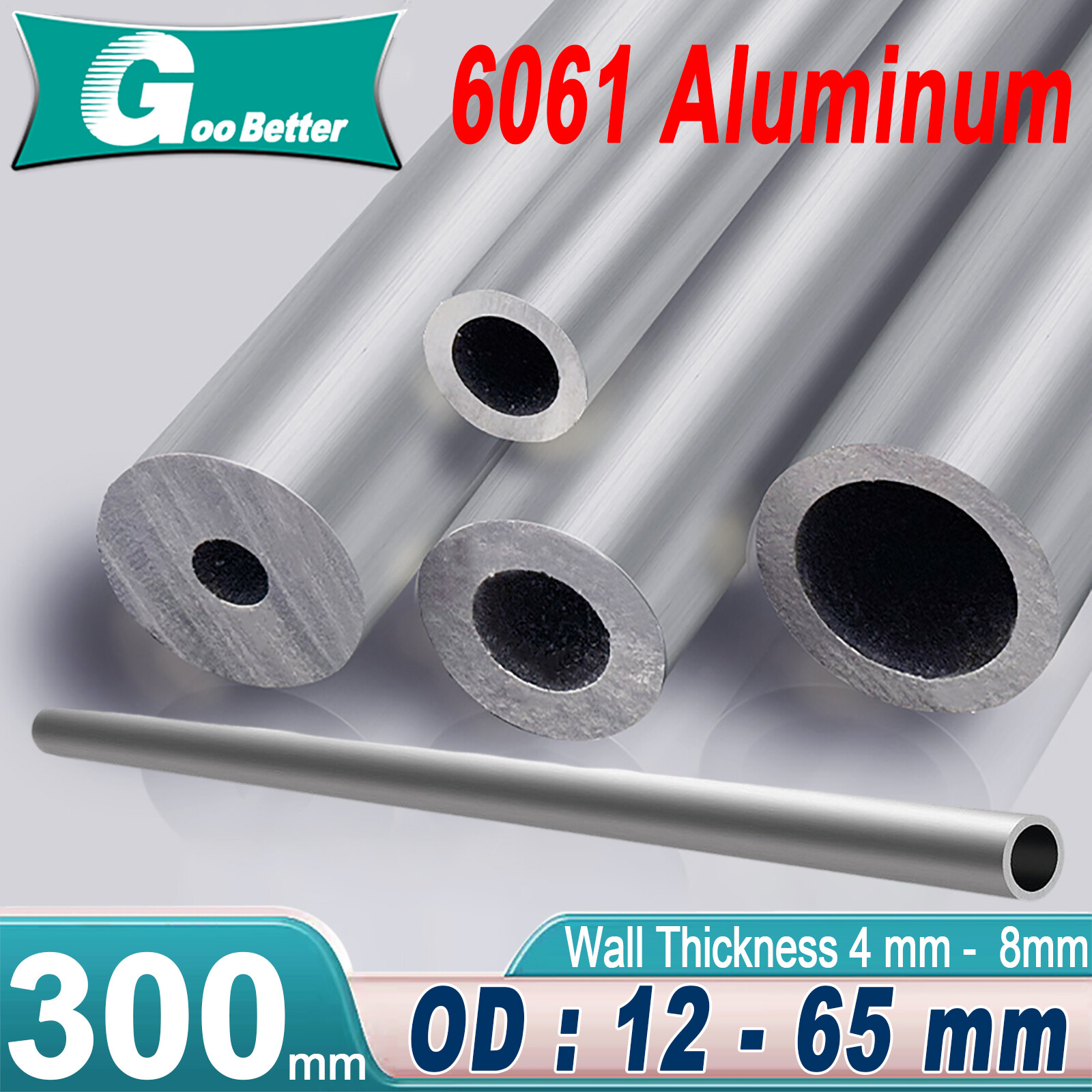 6063 Aluminum Tube, 4-8mm Tube Wall & Seamless aluminum Round tubing, Metal Pipe