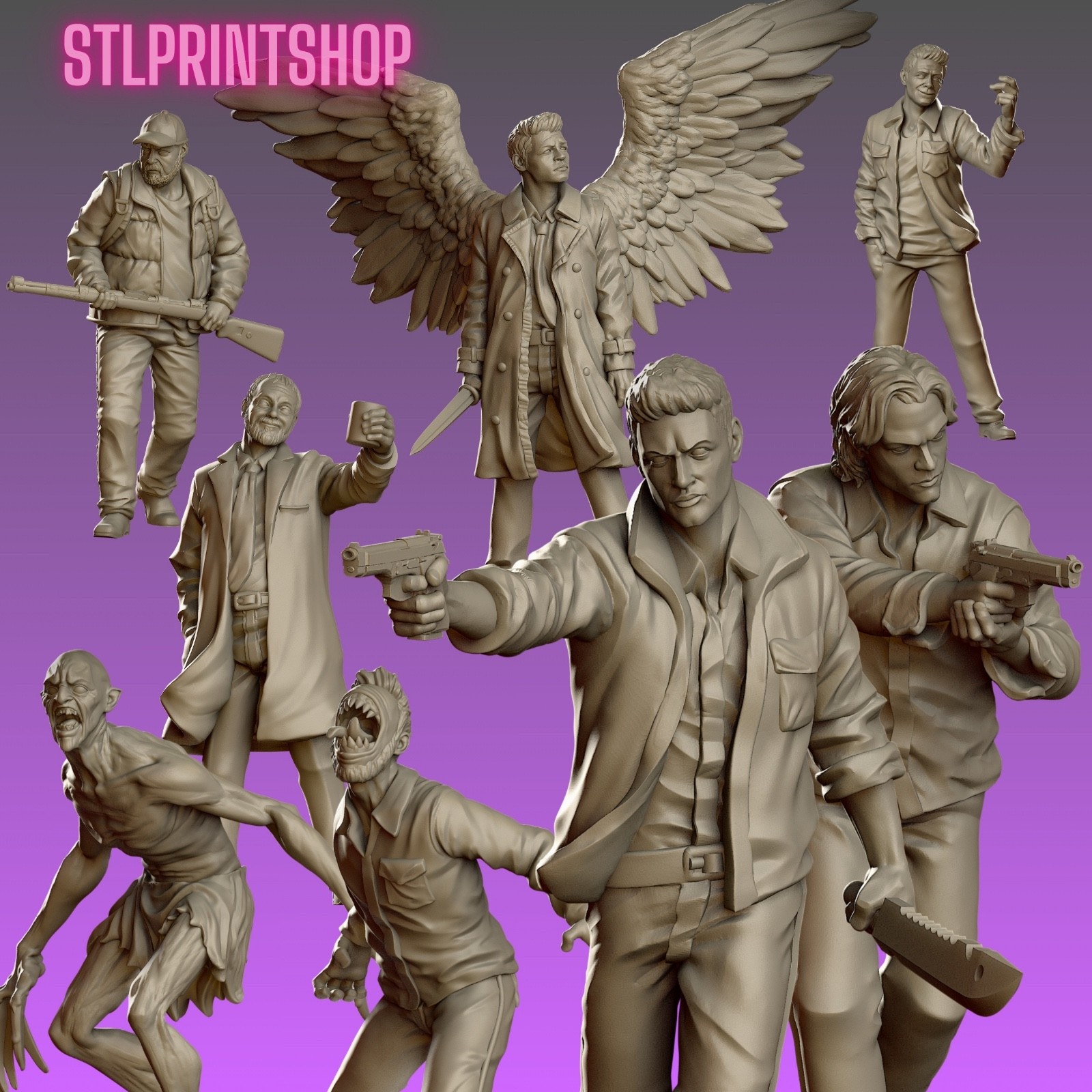 Supernatural - Sam and Dean Winchester - Vaultz 28mm 32mm Scale Miniatures